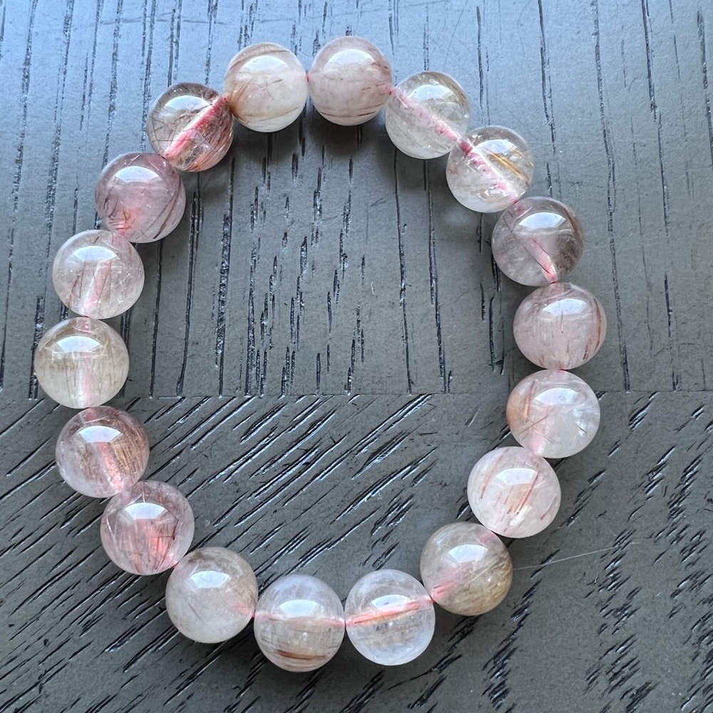 Rutile in quartz bracelet 11mm